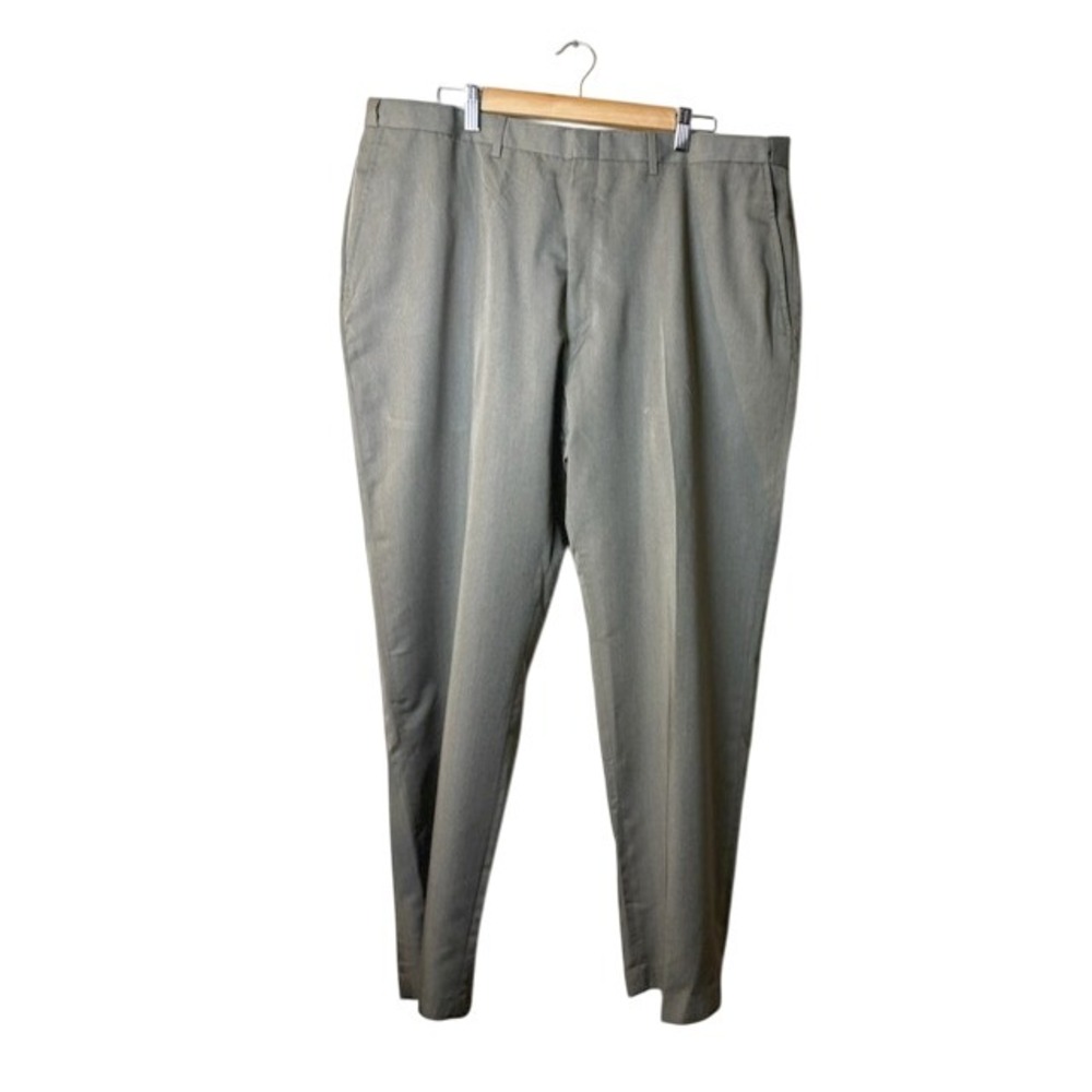 Haggar Black Label Mens Dress‎ Pants 40x30 Gray Flat Front Wrinkle Free
